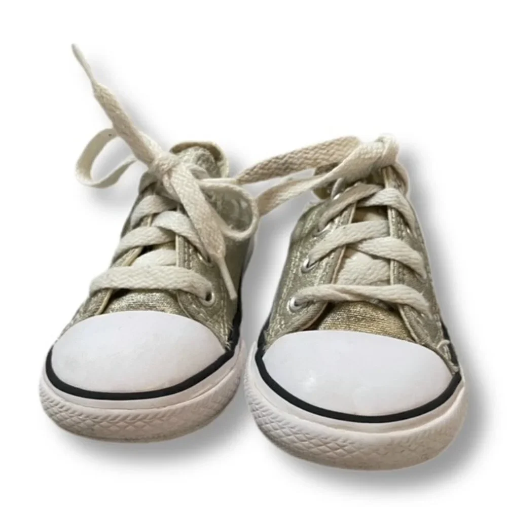 Metallic Gold/Silver Converse All-Star Sneakers